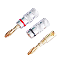 Connecteur audio sans soudure en cuivre de 4 mm pour haut-parleur, connecteur de corne audio pour l'audio et la vidéo, fourni par l'usine