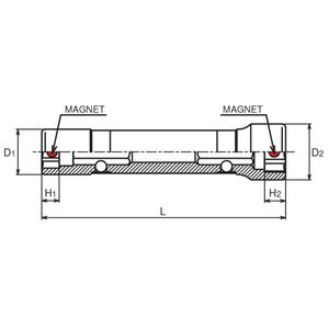 KOKEN - 165BM-100-10X12 Douilles double face avec aimants-EAN 4991644248841 IMPACT SOCKETS ET ACCESSOIRES - Product Image 2