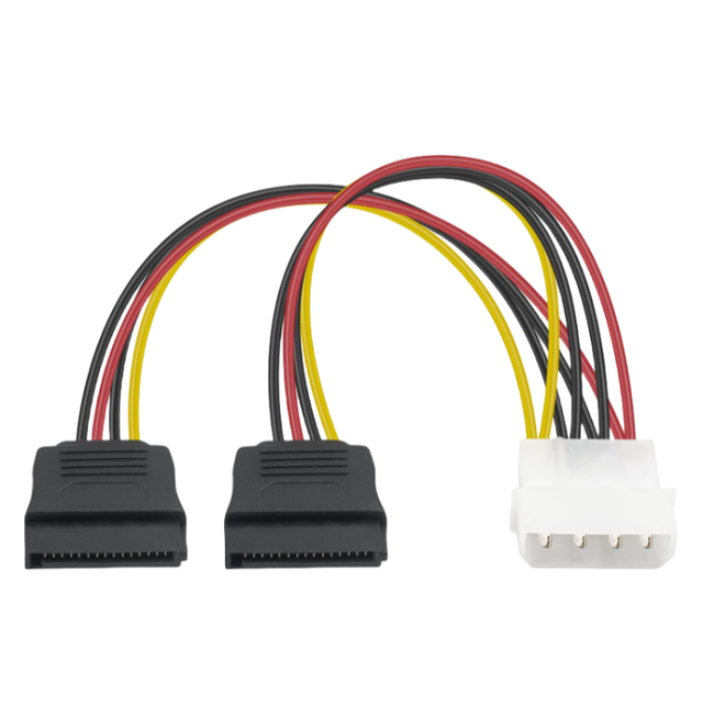 4 Pin IDE Molex to 2 Serial Hard Drive Power Supply Extension Cable ATA SATA Y Splitter Dual Hard Drive Adapter Cable Connector