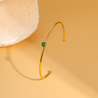 Bracelet Gaovo Unique Designer avec Pierre de Naissance, Incrusté de Zircons Colorés, Plaqué Or, en Acier Inoxydable, Bijou Minimaliste Tendance pour Femme