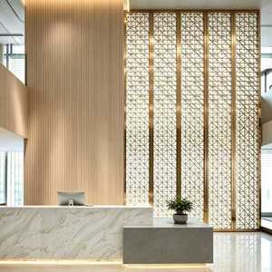 Modern Style Hotel Club Decorative Gold Metal Room Divider <strong>Screen</strong> Stainless Steel Carved Openwork <strong>Screen</strong> Partition - Product Image 5