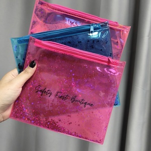 Изготовленный на заказ логотип виниловый Органайзер ПВХ сумка прозрачные ювелирные изделия рулонный Prink подарочные пакеты с Самоуплотняющимися молнией ПВХ сумка на молнии - Product Image 6