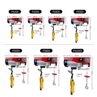 Mini-treuil électrique de construction à câble métallique fixe ou mobile à quatre directions en aluminium PA300 20m