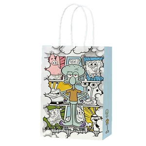 Bolsas de Regalo de Papel con Diseño de <span class=keywords><strong>Bob</strong></span> <span class=keywords><strong>Esponja</strong></span>, Personaje de Dibujos Animados, para Fiestas de Cumpleaños Infantiles - Product Image 1
