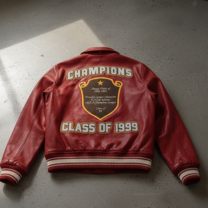 Broderie coton doublure col rabattu personnalisé 3d Chenille <span class=keywords><strong>Patch</strong></span> délavé à l'acide Streetwear hommes Bomber Varsity College Jacket - Product Image 2