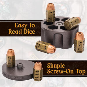 Soporte de cilindro de revólver de dados de bala de Metal completo 6 D6 juego de rol estuche de almacenamiento para mazmorras dragones <span class=keywords><strong>Warhammer</strong></span> 40K Cyberpunk - Product Image 4
