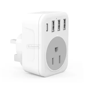 US EU US GER UK Travel 3 USB 1 Type-C 1 Socket One-Turn Multi-Extension Wall Socket Power Strips Switching AU Outlet