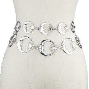 โซ่คาดเอวโลหะรูปพระจันทร์  วัสดุโลหะผสมสังกะสี สไตล์พังก์  สำหรับใส่ทุกวัน  แฟชั่นเครื่องประดับร่างกาย - Product Image 4