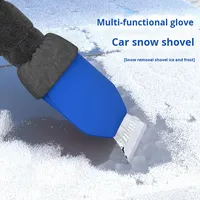 Pelle à neige et brosse pour voiture en plastique avec grattoir à glace et outil de dégivrage de vitres, élimination de la glace hivernale avec gaine pour pare-brise de voiture