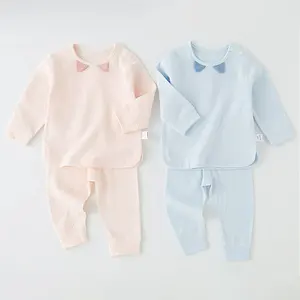 免费样品定制100% 纯棉婴儿女童男童服装睡衣套装女童0-3岁制造商