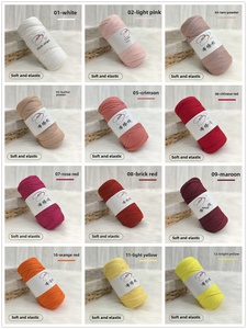 Trực Tiếp Bán Buôn 100% Polyester Tay Dệt T-Shirt Sợi 200G Độ Đàn Hồi Cao Vải Dải Nhuộm Tự Làm Đan Thảm Sợi - Product Image 5