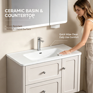 <span class=keywords><strong>Meuble</strong></span> de salle de bain mural en PVC étanche avec vasque simple, ensemble de <span class=keywords><strong>meuble</strong></span>-lavabo avec miroir LED anti-buée, mobilier de salle de bain - Product Image 4