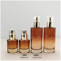 Abnehmbare Airless-Pump flasche 50 ml benutzer definierte silberne Airless-Pump flasche Glasflasche 30ml Airless-Pump Bernstein für die Hautpflege