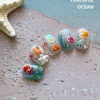 Autocollants 5D Stéréo TSZS en Gros pour Ongles : Coquillages, Étoiles de Mer, Poissons, Crabes, Monde Sous-Marin – Décoration d'Ongles Thème Vacances à la Plage