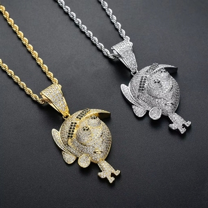 Nouveau Collier Hip Hop Pendentif Personnage Rébellion Anime Micro Sertie de Zircons Accessoires Bijoux Cadeau de Fête - Product Image 6