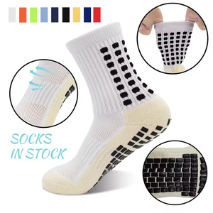 Custom Football Grip <b>Socks</b> for Men Non-Slip Terry Bottom with Silicone Dots Sports Crew <b>Socks</b> - Product Image 1