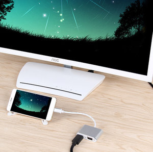 Convertisseur 2-en-1 USB-C vers HDTV VGA 4K – <span class=keywords><strong>Adaptateur</strong></span> Mâle-Femelle USB-C vers HDTV VGA pour Ordinateur Portable, Projecteur, PC - Product Image 4