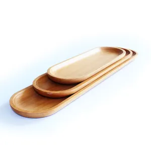 Bandejas de madera grandes ovaladas Plato Platos de madera de haya Charcutería Tablas de queso Platos de cena de comida