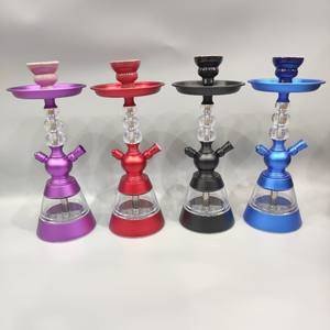 Hochwertiges Umweltfreundliches Mini Shisha Set, Tragbare To-Go Wasserpfeife mit 2 Schläuchen, Verspiegeltes Metallzubehör, Mundgeblasene Flasche, Klassisch - Product Image 5
