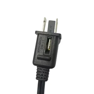 Built-in Fuse NEMA 1-15P Plug Type A Power Cord with SPT-2 2x18AWG PVC Flexible Cord and Cable