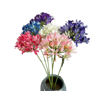 Nuevo Arribo: Delicadas Flores Artificiales de Agapanthus <span class=keywords><strong>Africanus</strong></span>, Lirios Africanos de Seda Hechos a Mano, Realistas, para Decoración de Bodas - Product Image 1