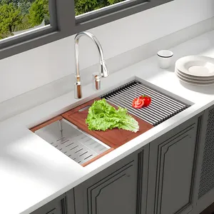 Customized Size Wholesale Kitchen Sink Single Bowl Stainless Steel Rectangular Kitchen Workstation Sink