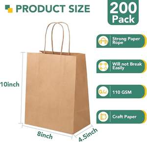 Bolsas de Papel Kraft Blancas al por Mayor con Asas Retorcidas 8x4.5x10, Bolsas de Regalo para Compras al por Mayor, Embalaje con Logotipo Personalizado para Comercios Minoristas - Product Image 2