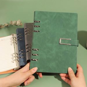 Custom A5 <b>Refillable</b> <b>Notebook</b> Gift Set with Pen, <b>Leather</b> Journal with Binder Refill Pages, Personalized Office Promotional Gift - Product Image 2