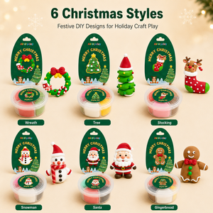 Kit de slime à séchage à l'air à 4 compartiments pour Noël, 6 tasses, 6 styles, figurines DIY, ensemble cadeau OEM pour enfants, vente <span class=keywords><strong>en</strong></span> gros - Product Image 5