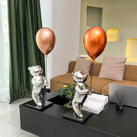 Promotion : Sculpture d'art nordique en résine plaquée, motif ours ballon de dessin animé, cadeau pour enfants, pour hôtel, entrée de maison