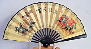 Nuevo Diseño, Abanico Plegable de Bambú con Diseño Chino en Seda Amarilla Personalizado para Hombre, Decorativo - Product Image 6