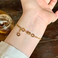 Bracelet Gaovo élégant et polyvalent en forme de sablier avec perles porte-bonheur, en acier inoxydable plaqué or, résistant au ternissement, bijoux de mode pour femme