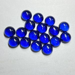 Creato spinello fondo piatto rotondo Cabochon 4mm 8mm 9mm 10mm pietra preziosa spinello verde blu - Product Image 5