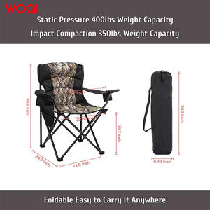 เก้าอี้พับสำหรับตั้งแคมป์กลางแจ้ง Woqi พร้อมที่วางแก้วและช่องเก็บของสำหรับการเดินป่าและการเดินทาง - Product Image 5