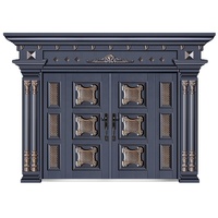 Porte d'entrée principale extérieure de Villa, Double entrée en fer, porte de sécurité en acier de luxe, balançoire en acier inoxydable moderne CN;ZHE