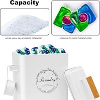 Bac à linge en métal blanc de ferme moderne Distributeur de couvercle Porte-cuillère à main Boosters de parfum Perles Organise le linge