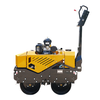 Mini-compacteur routier vibrant à double tambour, portatif, capacité 800 kg, pour réparation routière, faible consommation de carburant