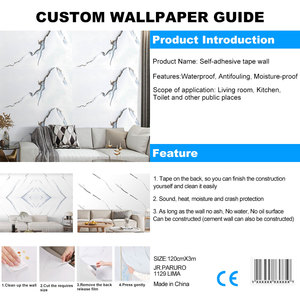 Papier peint mural Papier peint 3D Luxe en rouleau Autocollant pour décoration murale Salon et chambre - Product Image 2