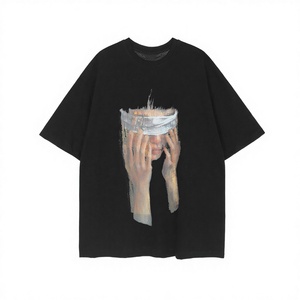 Camiseta de Verano de Manga Corta Estilo Retro Hong Kong, Nueva, a la Moda, con Estampado de Pintura al Óleo Personalizado, para Hombre, Tejido de 180g - Product Image 3