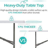 Table à manger pliante en fer, dimensions 120x60x74cm, moderne, légère, pour usage extérieur