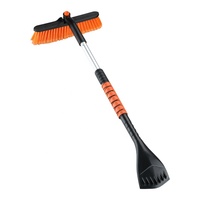 Pelle à neige rétractable et amovible rouge/bleue de 85 cm pour voiture, en alliage d'aluminium et grattoir à glace en plastique