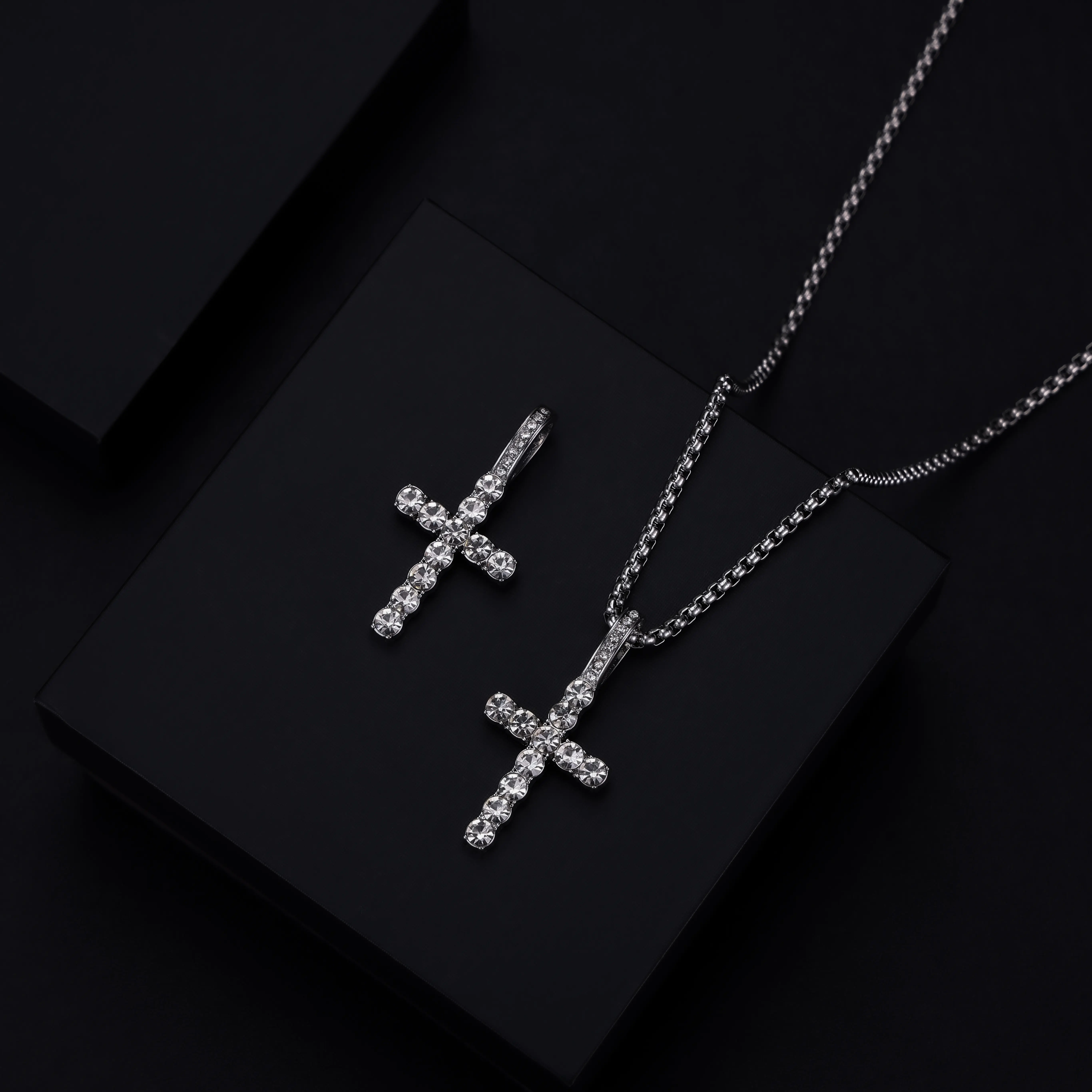 fashion fine jewelry necklaces christian cross crucifix diamond jewelry hiphop pendant necklace for men accessories jewelry