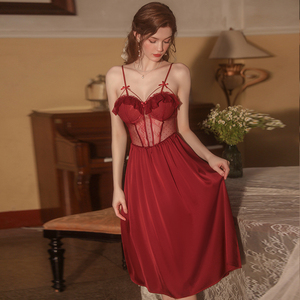2130 Robe de nuit longue de luxe légère pour femme, style <span class=keywords><strong>Victoria</strong></span> French, avec soutien-gorge push-up à armatures et coussinets - Product Image 5