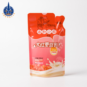 Doypack น้ำซุปข้นโยเกิร์ตบรรจุอาหารเหลว180มล. 250มล. ถุงเครื่องดื่มพร้อมหลอดภายในพลาสติกออกแบบได้ตามต้องการ - Product Image 3