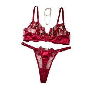 Completo intimo sexy da <span class=keywords><strong>donna</strong></span> con perizoma ricamato e vita regolabile - Hot Sale - Product Image 5