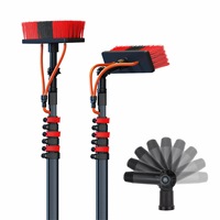 HOFI HC-3507 Perche télescopique en fibre de carbone de 9 m pour le nettoyage des panneaux solaires et des vitres, brosse de lavage extérieure multi-usages écologique