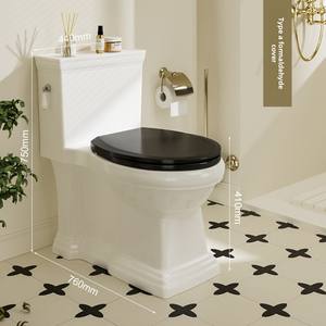 French Retro Ceramic <strong>White</strong> One-Piece High-Flush Power Toilet European <strong>Classical</strong> Siphon Style Modern Design for Home Use - Product Image 6