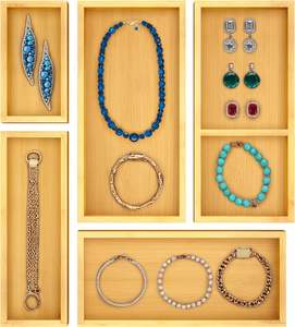 Juego de Cajas Organizadoras de Bambú <span class=keywords><strong>para</strong></span> Cajones - Organizador Multiusos <span class=keywords><strong>para</strong></span> Cubertería y Utensilios de Cocina - Product Image 4