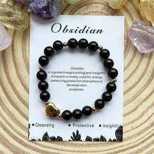 Bracelet en pierre naturelle avec perles de verre colorées, équilibre Yin Yang, qualité supérieure, prix progressif recommandé - Product Image 4
