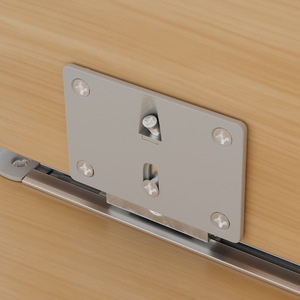 Rueda para puerta corredera con rieles superiores e inferiores integrados para armario, diseño minimalista, movimiento de deslizamiento suave - Product Image 2